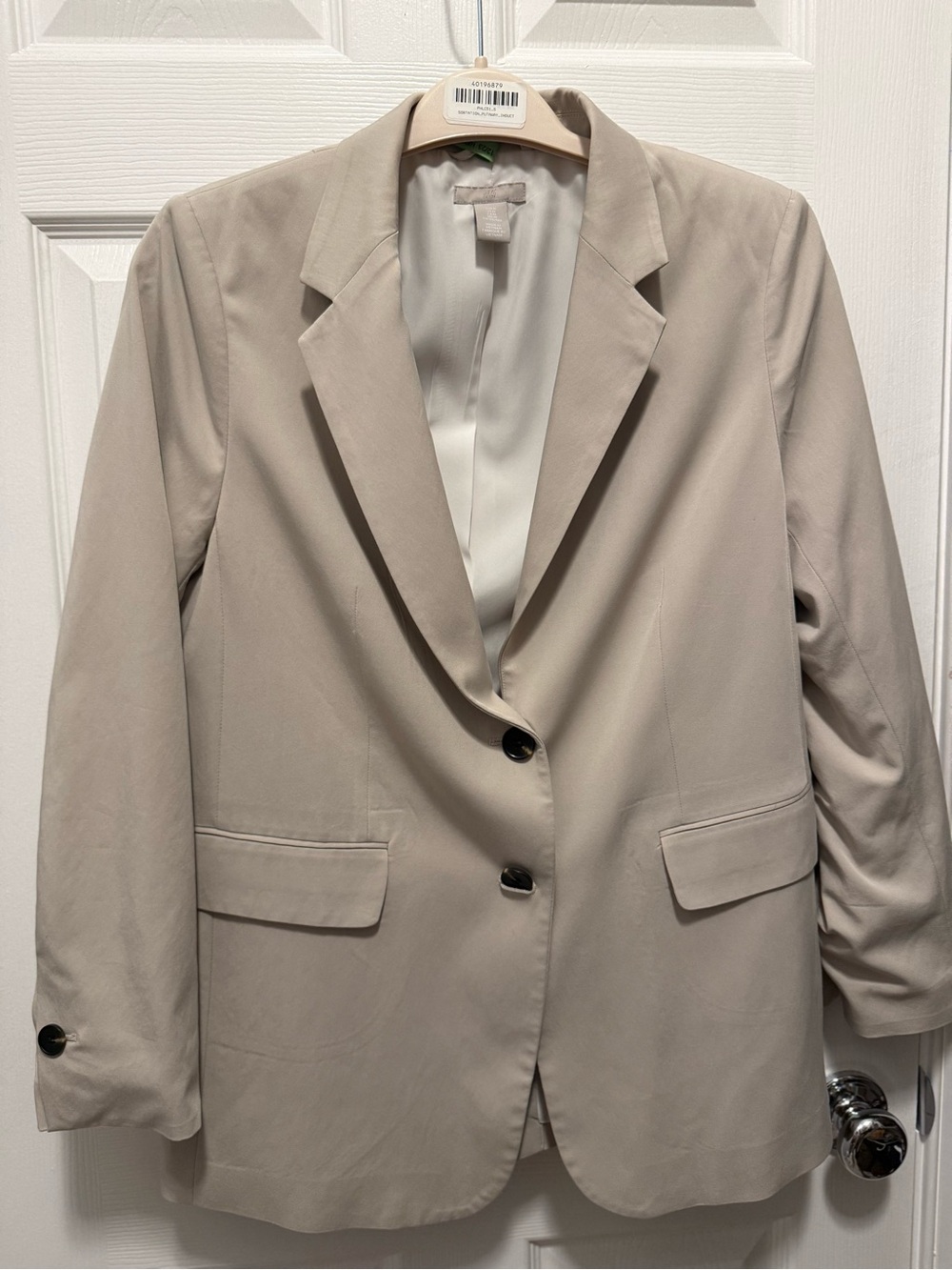 Women's H&M Beige Single-Breasted Blazer Jacket